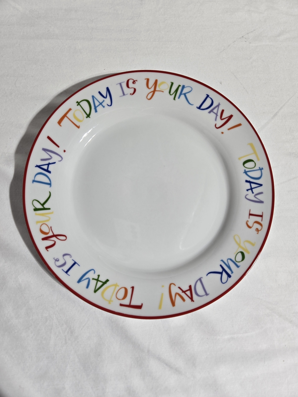 Slant Collections Today Is Your Day! Colorful 10" Ceramic Birthday Dinner Plate